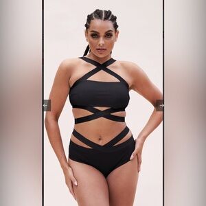 Lunalae Renee Cross Over Halter Neck Pole Top